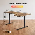55x32 L-Shaped Desk (Rustic Brown): view 3
