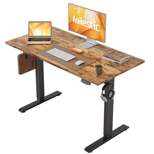 Agilestic 40 x 24 inch rustic brown electric standing desk