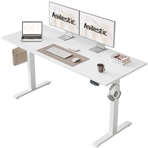 Agilestic 55 x 24 inch white electric standing desk