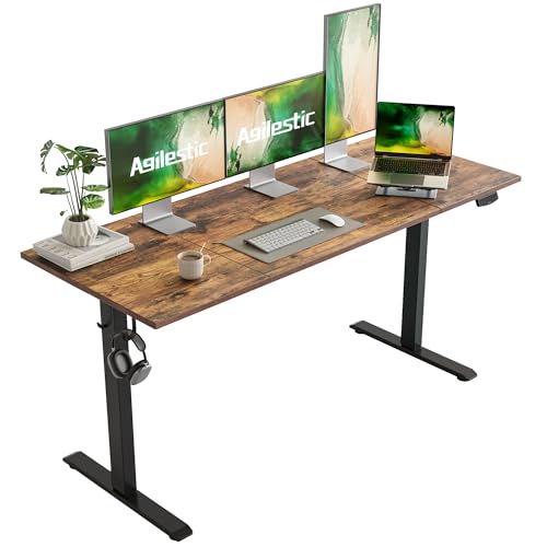 Agilestic 63 inch rustic brown electric standing desk